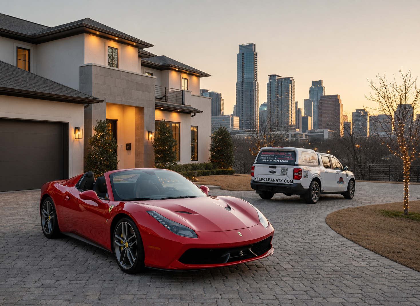 Ferrari detailed by Keep Clean ATX in downtown Austin
