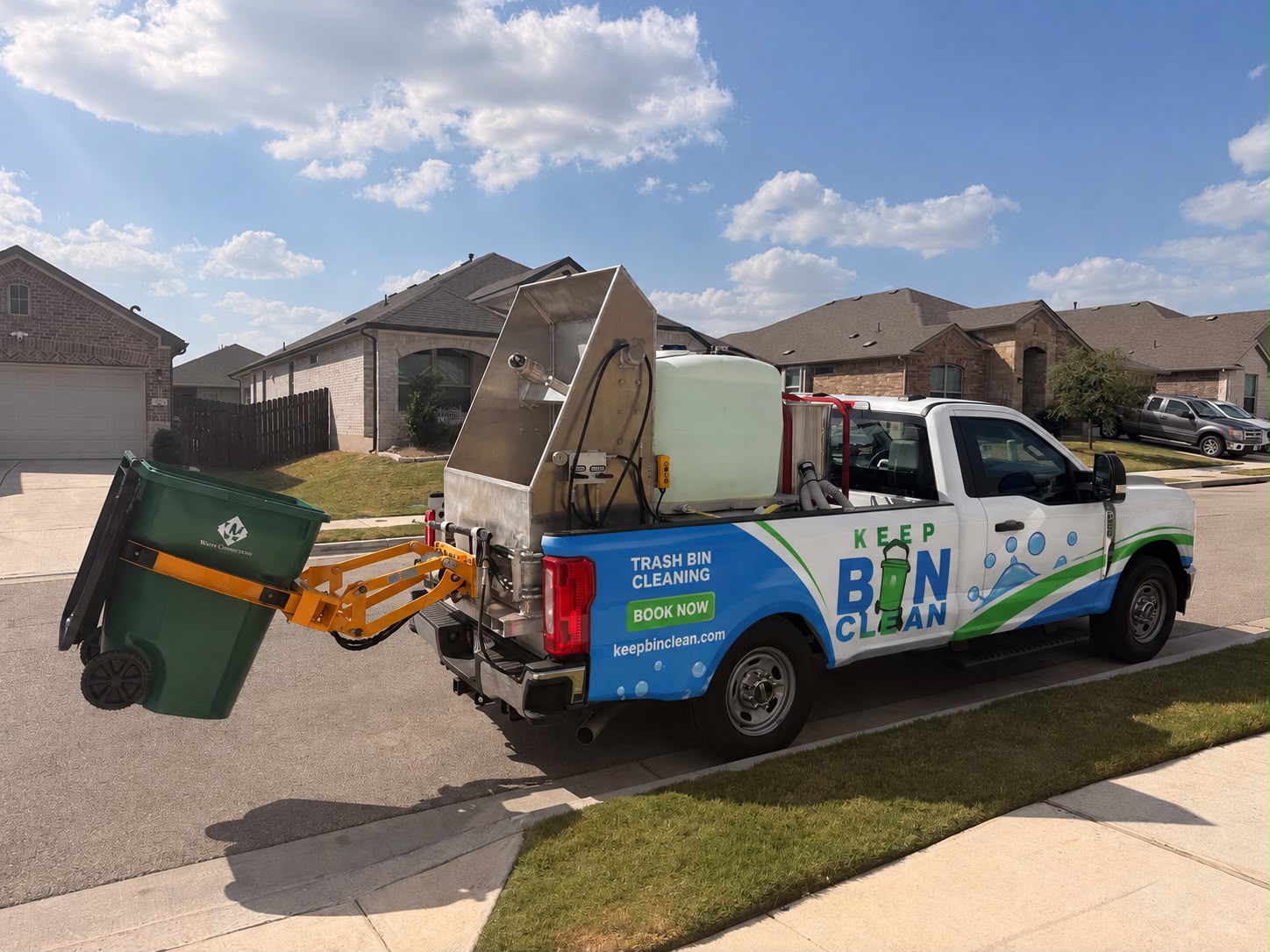 Keep Bin Clean truck ready for curbside service