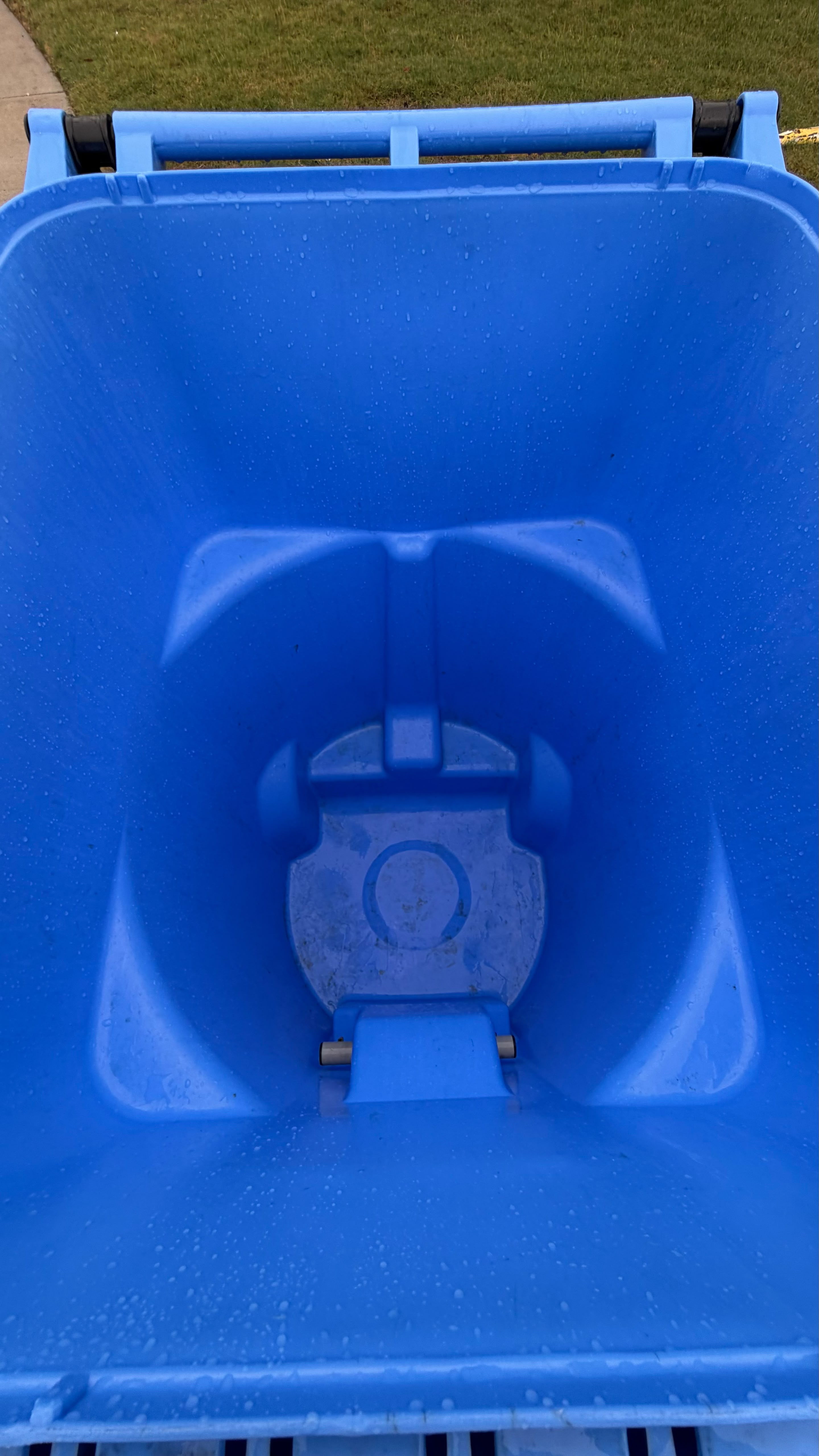 Blue bin fully restored after Keep Bin Clean service